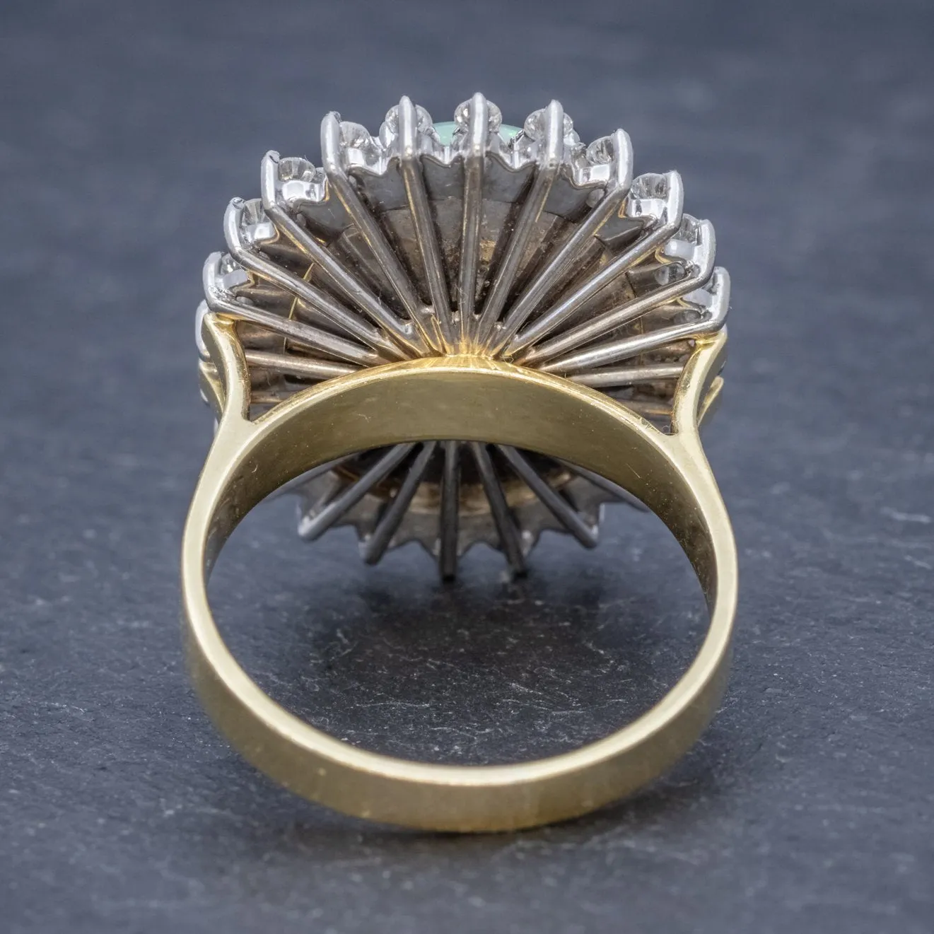 Vintage 12Ct Natural Opal Cluster Ring 18Ct Gold Circa 1960