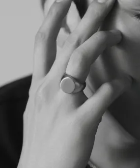Vintage Circle Signet Ring［Stainless］