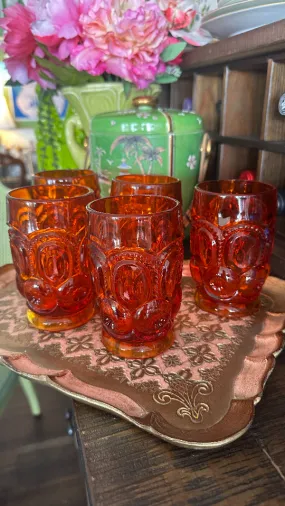 Vintage Glass Tumblers Set- Moon and Star