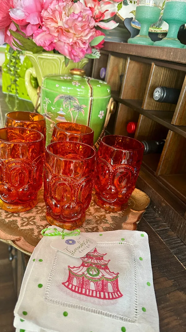 Vintage Glass Tumblers Set- Moon and Star