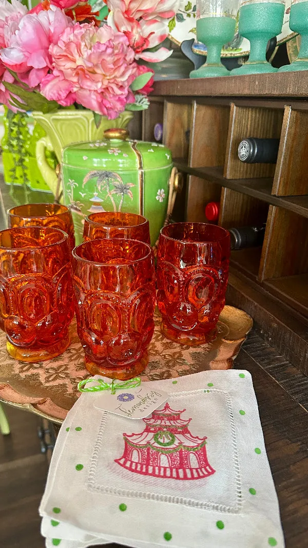 Vintage Glass Tumblers Set- Moon and Star