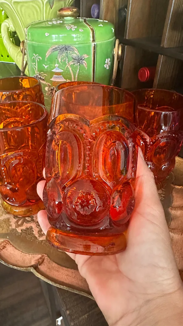 Vintage Glass Tumblers Set- Moon and Star