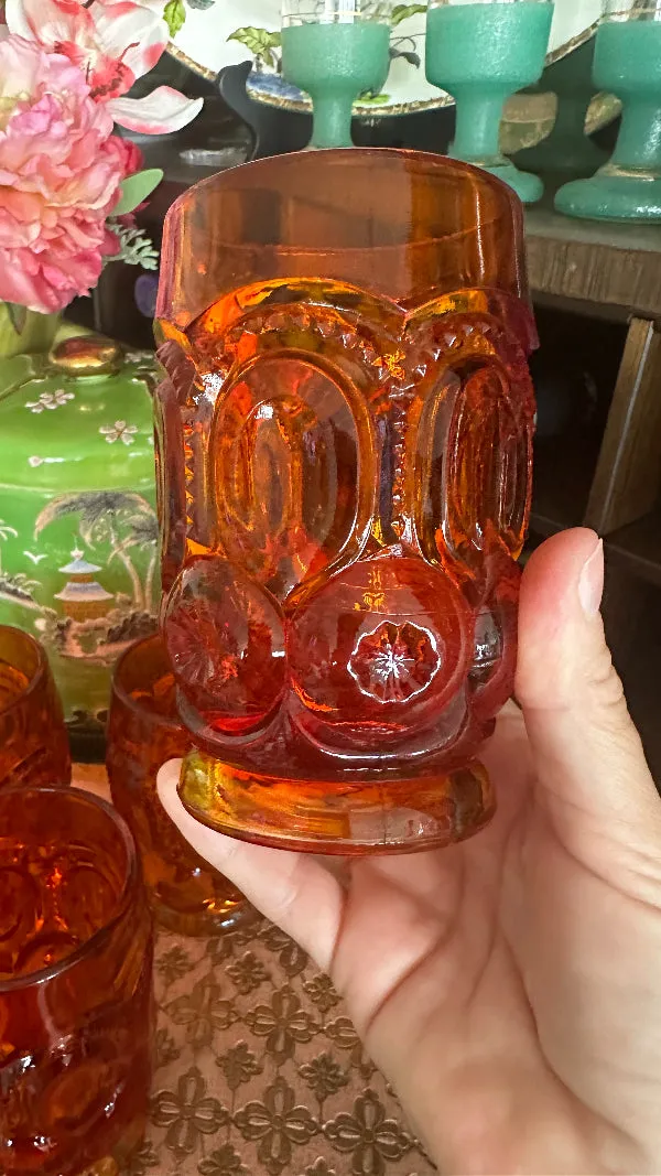 Vintage Glass Tumblers Set- Moon and Star