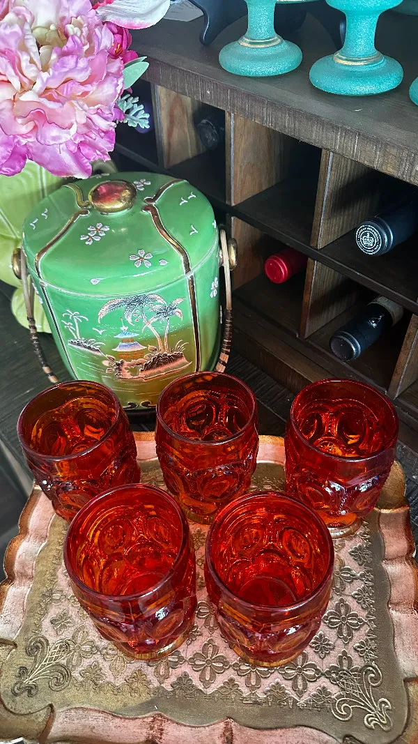 Vintage Glass Tumblers Set- Moon and Star