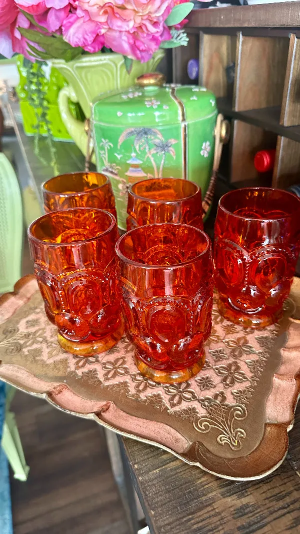Vintage Glass Tumblers Set- Moon and Star