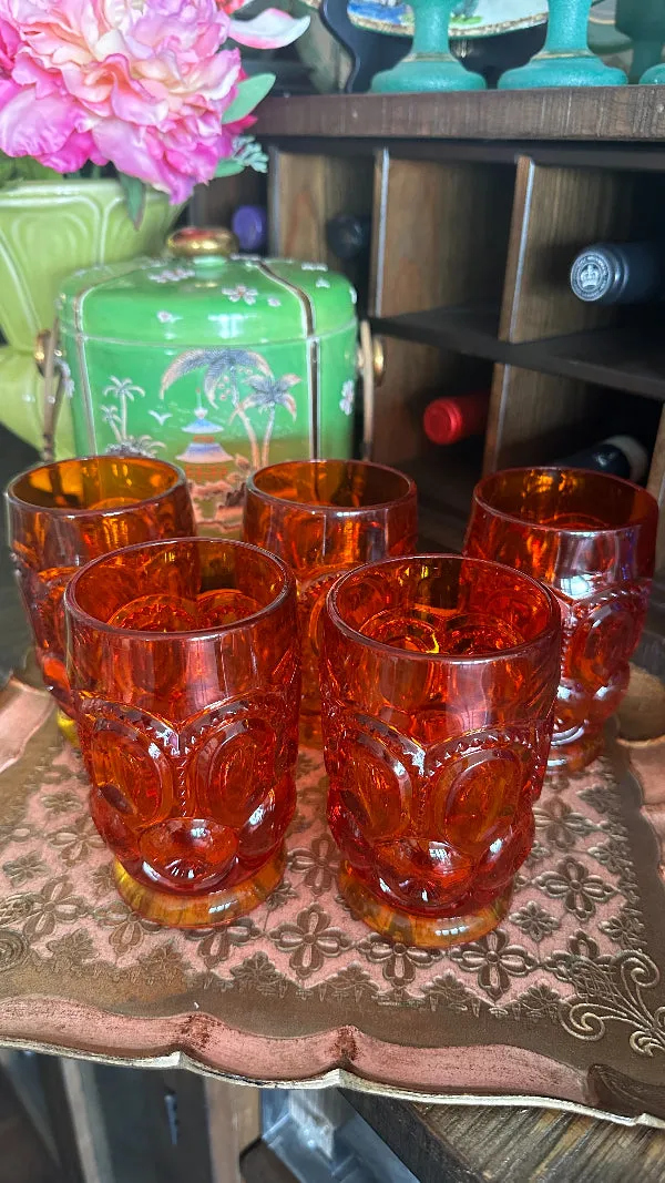 Vintage Glass Tumblers Set- Moon and Star