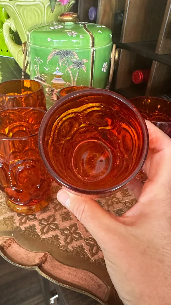 Vintage Glass Tumblers Set- Moon and Star