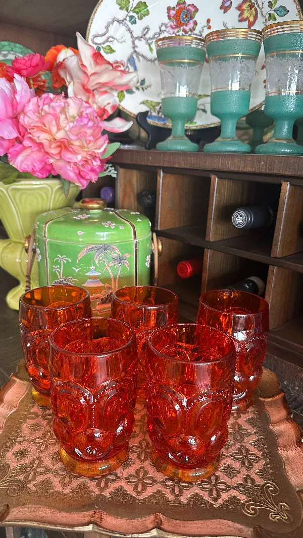 Vintage Glass Tumblers Set- Moon and Star