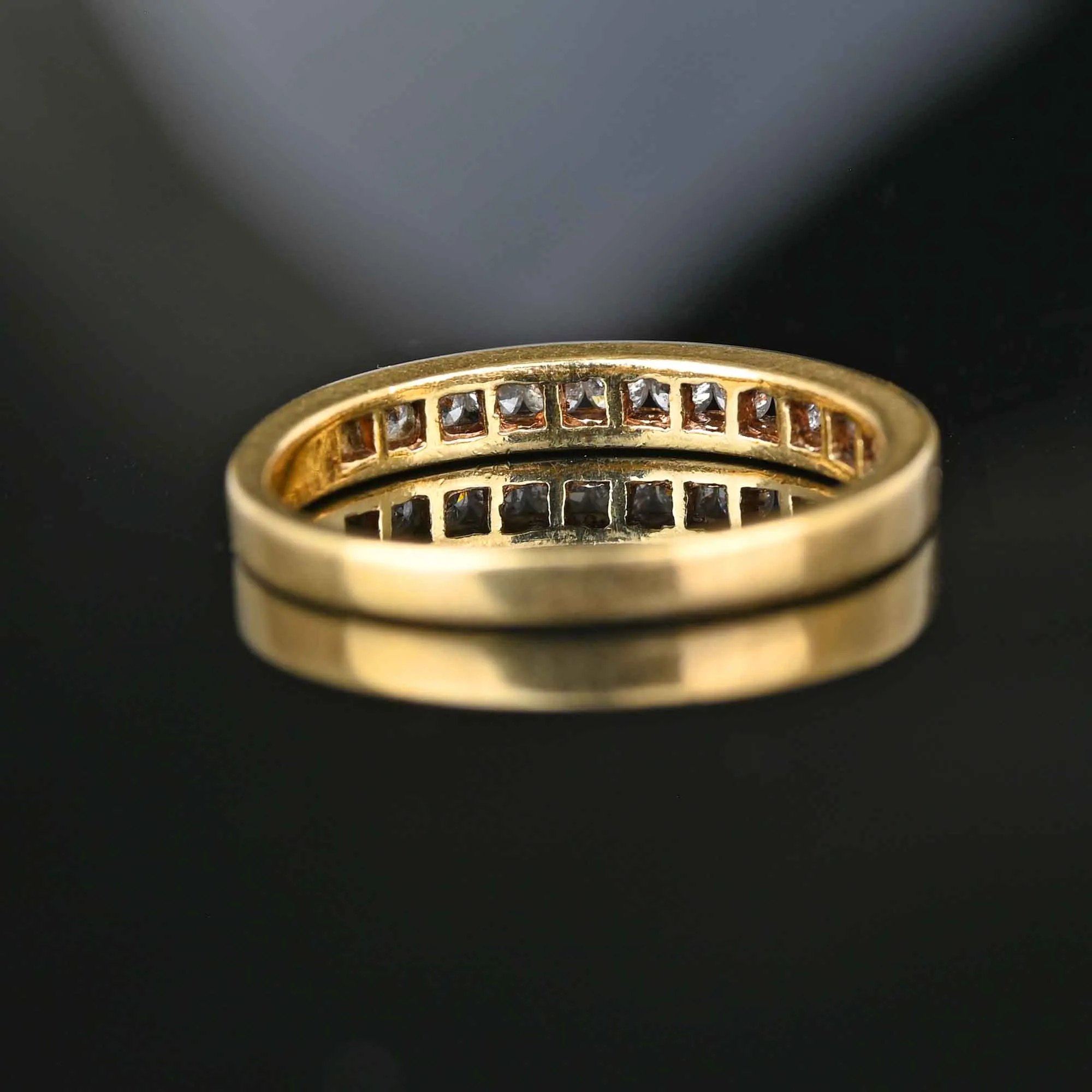 Vintage Gold Half Eternity Diamond Ring Band