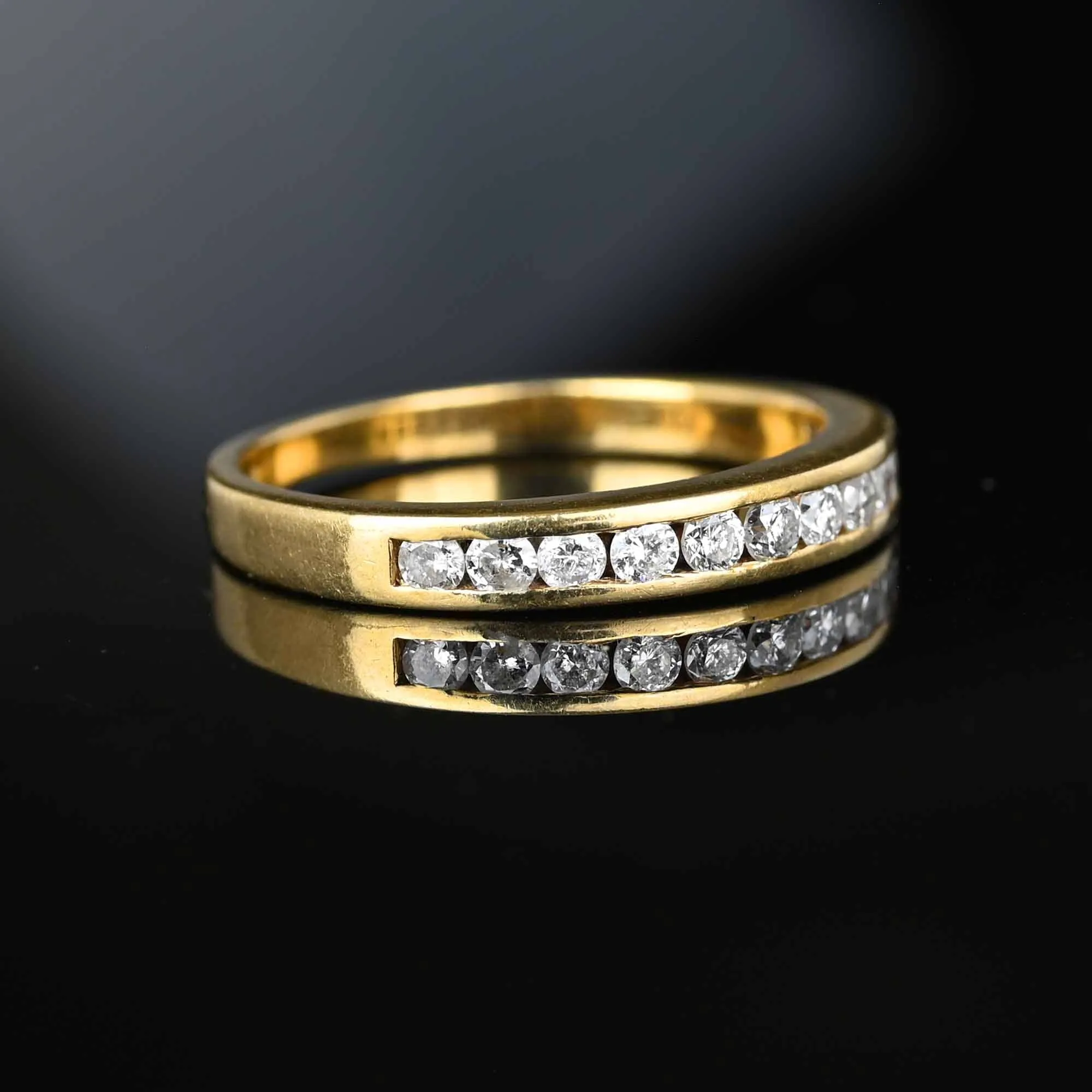 Vintage Gold Half Eternity Diamond Ring Band