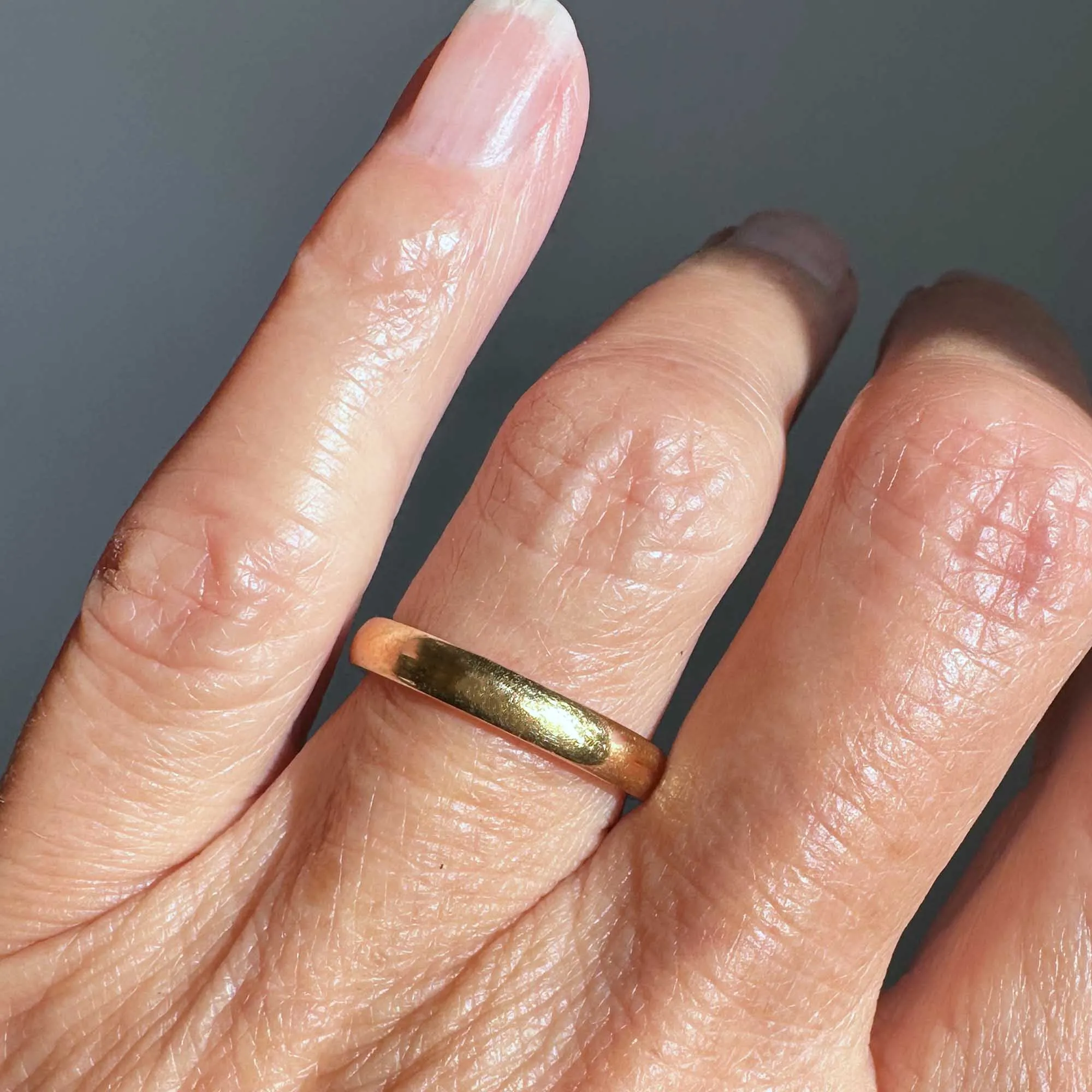 Vintage Thick Eternity 18K Gold Wedding Ring Band