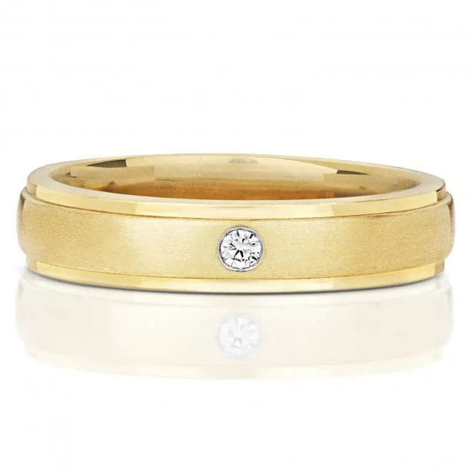 Wedding Band 9ct Diamond Wedding 1D Edge 5.0mm Ring RD702