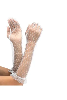 White Long Mesh Gloves