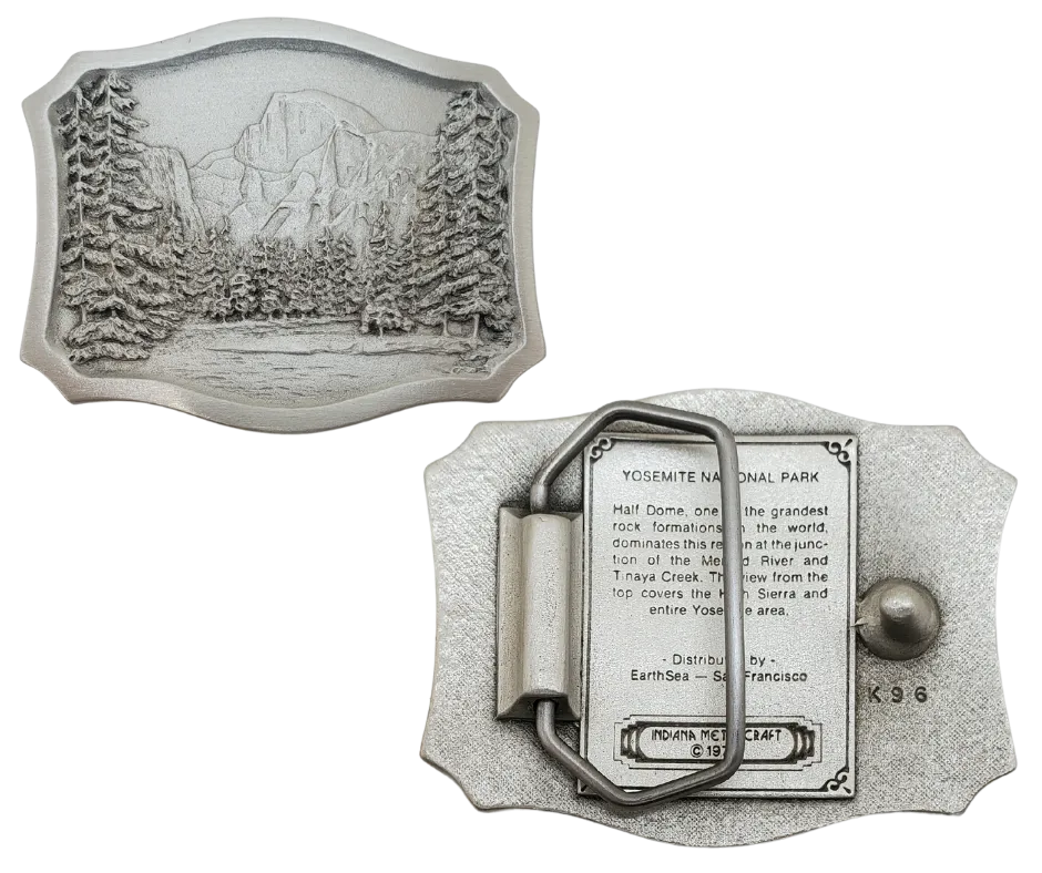 Yosemite Mountain Scene Pewter Belt Buckle